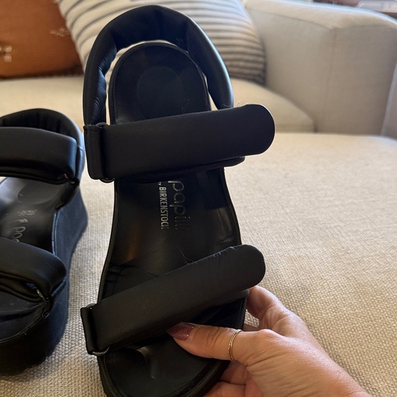 Women’s Papillio by Birkenstock Theda Black Platform Wedge Sandals - Picture 7 of 14